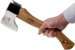 Autine Polished Hatchet, Hand Forged Axe, Brown Sheath -Camp Chefs Butik AT POLISHEDHATCHET 06 autine at polishedhatchet 06