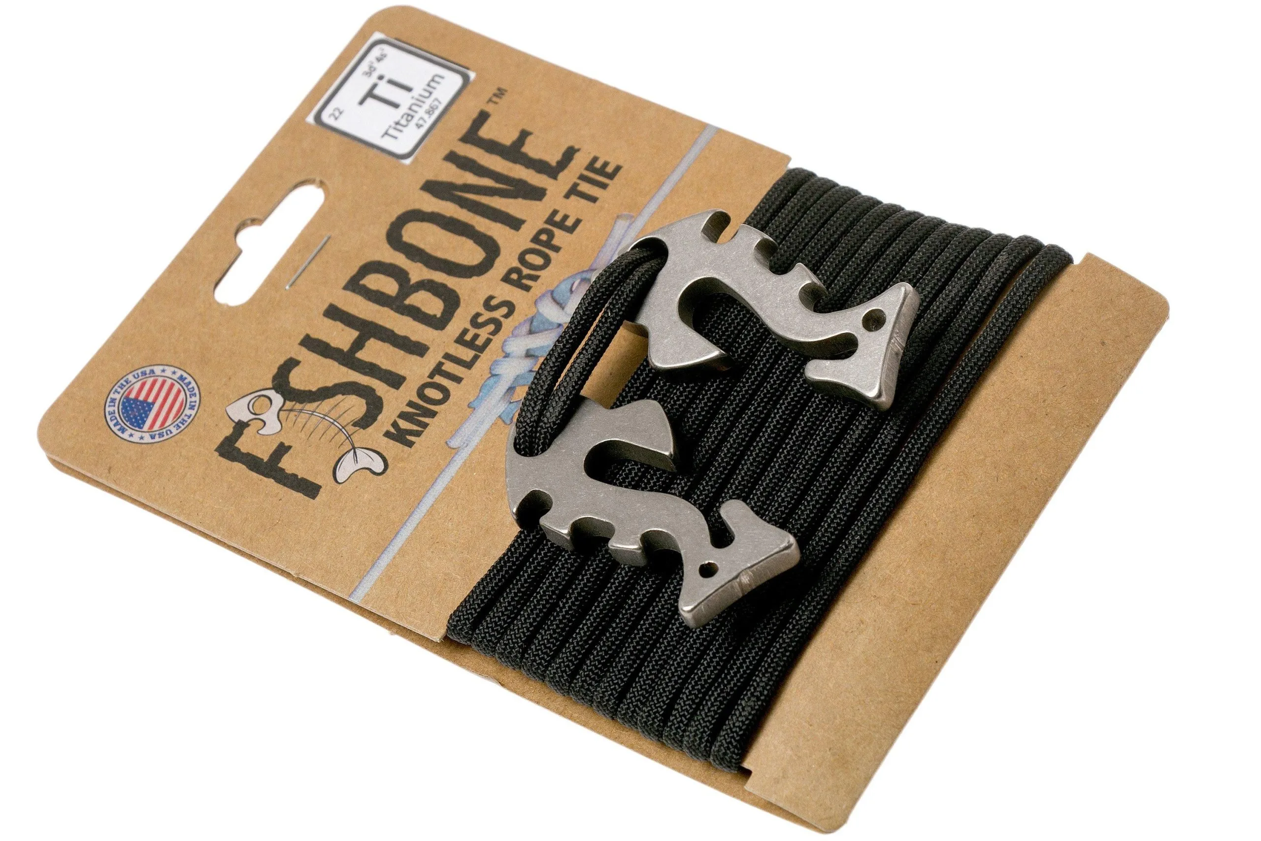 Fish Bone Piranha, 2-piece With 3 Metres Of Paracord, Titanium 3 Fish Bone Piranha, 2-piece With 3 Metres Of Paracord, Titanium