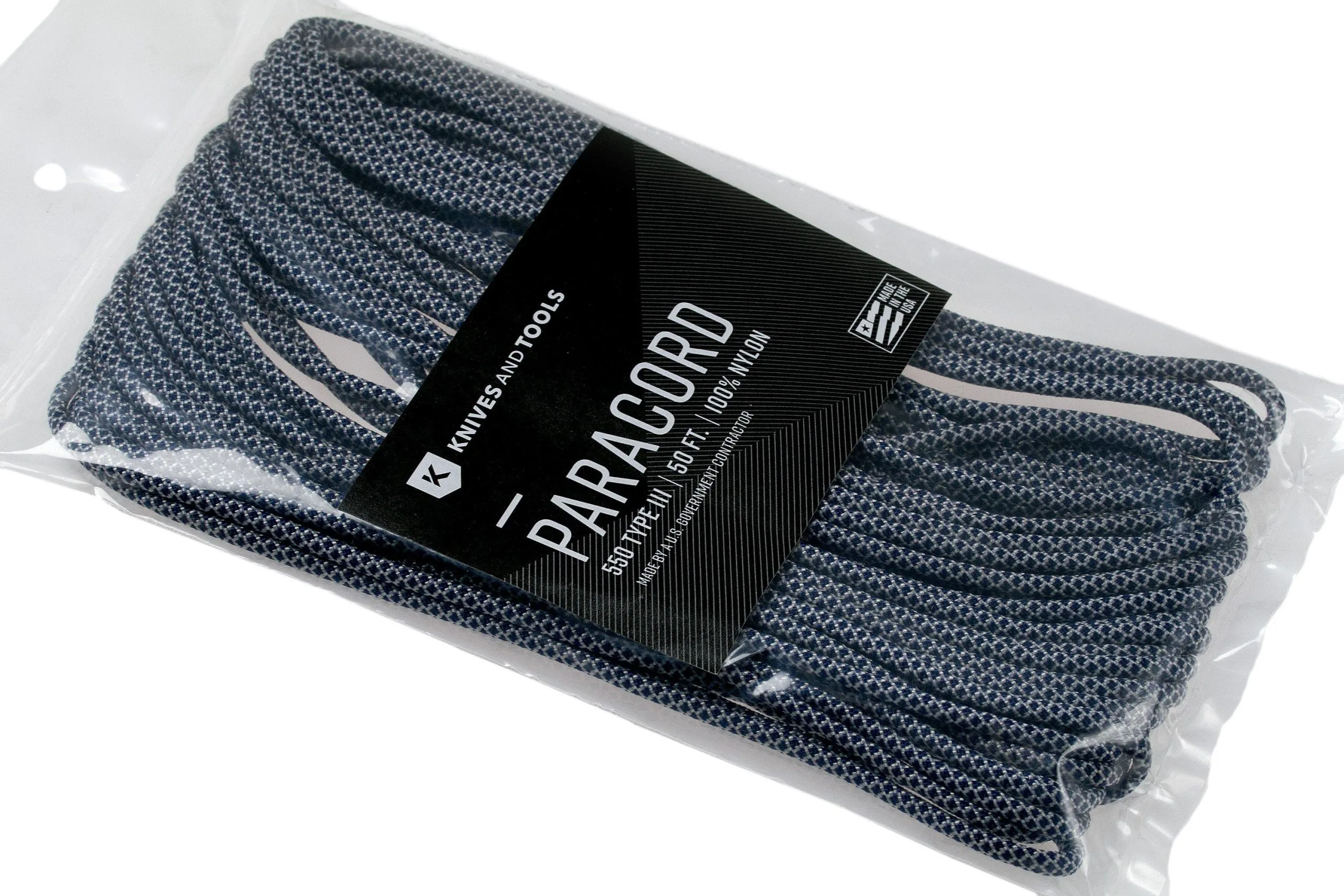Knivesandtools 550 Paracord Type III, Colour: Cream With Midnight Blue Diamonds - 50 Ft (15.24 Meters) 5 Knivesandtools 550 Paracord Type III, Colour: Cream With Midnight Blue Diamonds - 50 Ft (15.24 Meters) - Billede 3