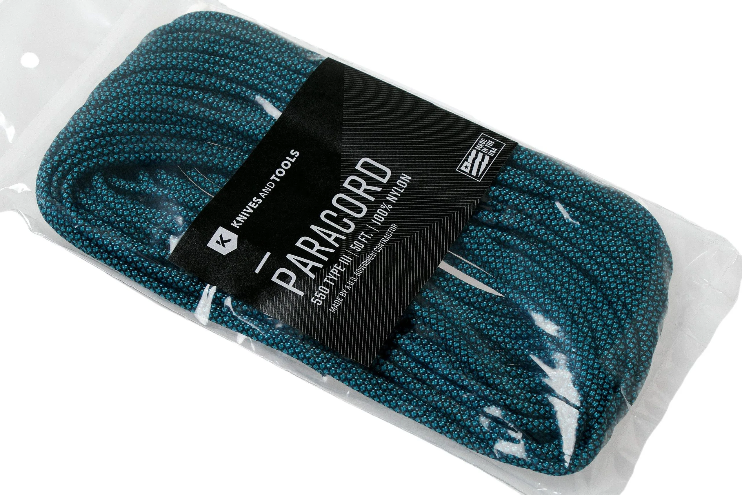 Knivesandtools 550 Paracord Type III, Colour: Neon Turquoise Diamonds - 50 Ft (15.24 Meters) 5 Knivesandtools 550 Paracord Type III, Colour: Neon Turquoise Diamonds - 50 Ft (15.24 Meters) - Billede 3