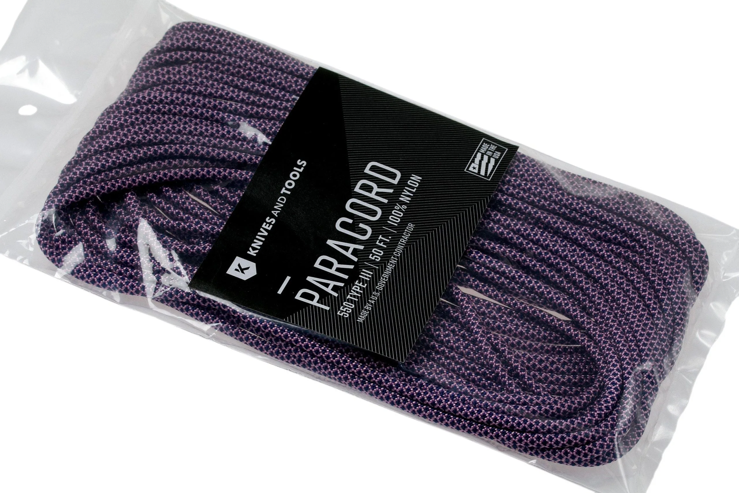 Knivesandtools 550 Paracord Type III, Colour: Rose Pink With Midnight Blue Diamonds - 50 Ft (15.24 Meters) 5 Knivesandtools 550 Paracord Type III, Colour: Rose Pink With Midnight Blue Diamonds - 50 Ft (15.24 Meters) - Billede 3