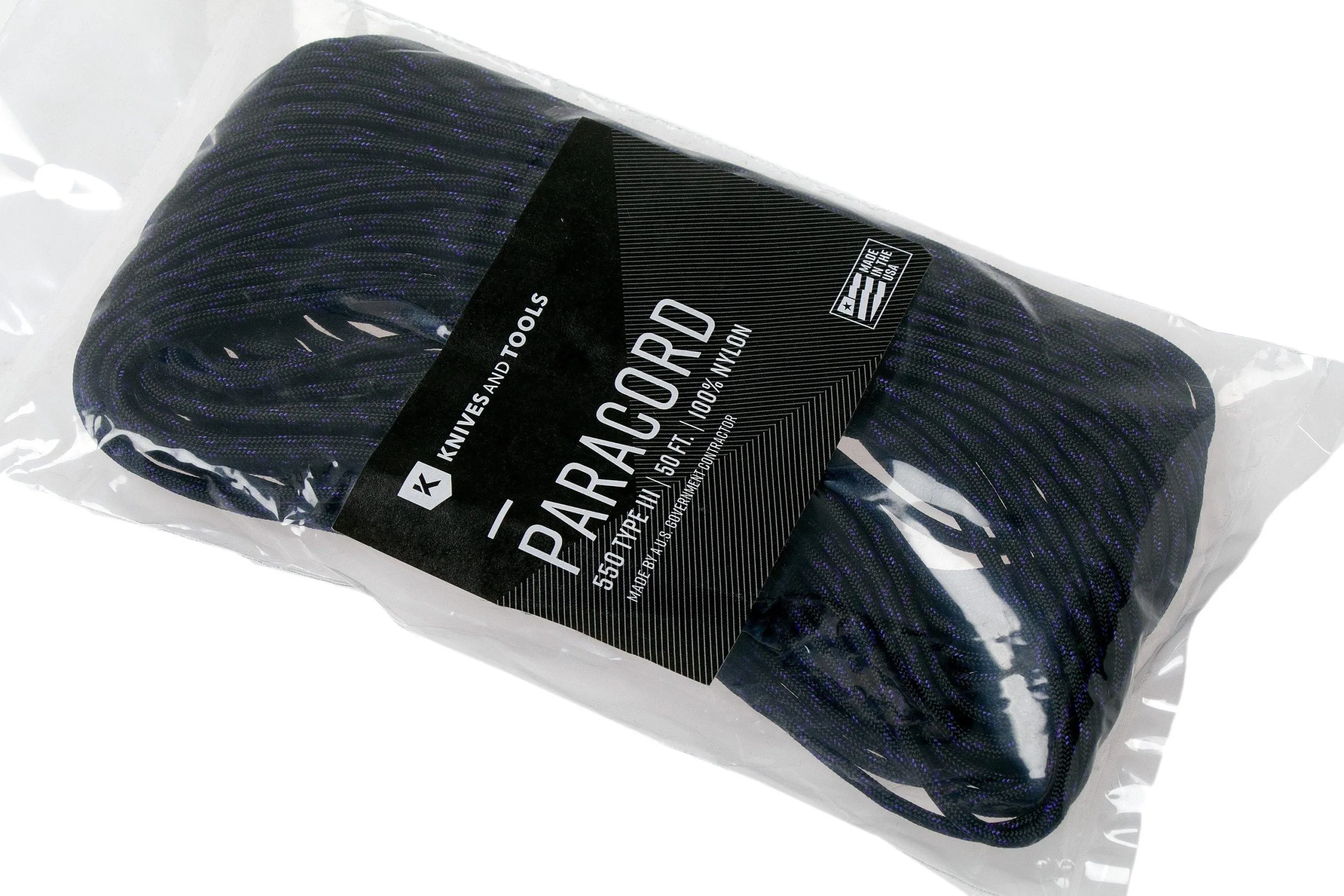 Knivesandtools 550 Paracord Type III, Colour: Black & Acid Purple X - 50 Ft (15.24 Meters) 5 Knivesandtools 550 Paracord Type III, Colour: Black & Acid Purple X - 50 Ft (15.24 Meters) - Billede 3