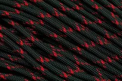 Knivesandtools 550 Paracord Type III, Colour: Black & Imperial Red X - 50 Ft (15.24 Meters)