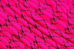 Knivesandtools 550 Paracord Type III, Colour: Neon Pink With Black X - 50 Ft (15.24 Meters)