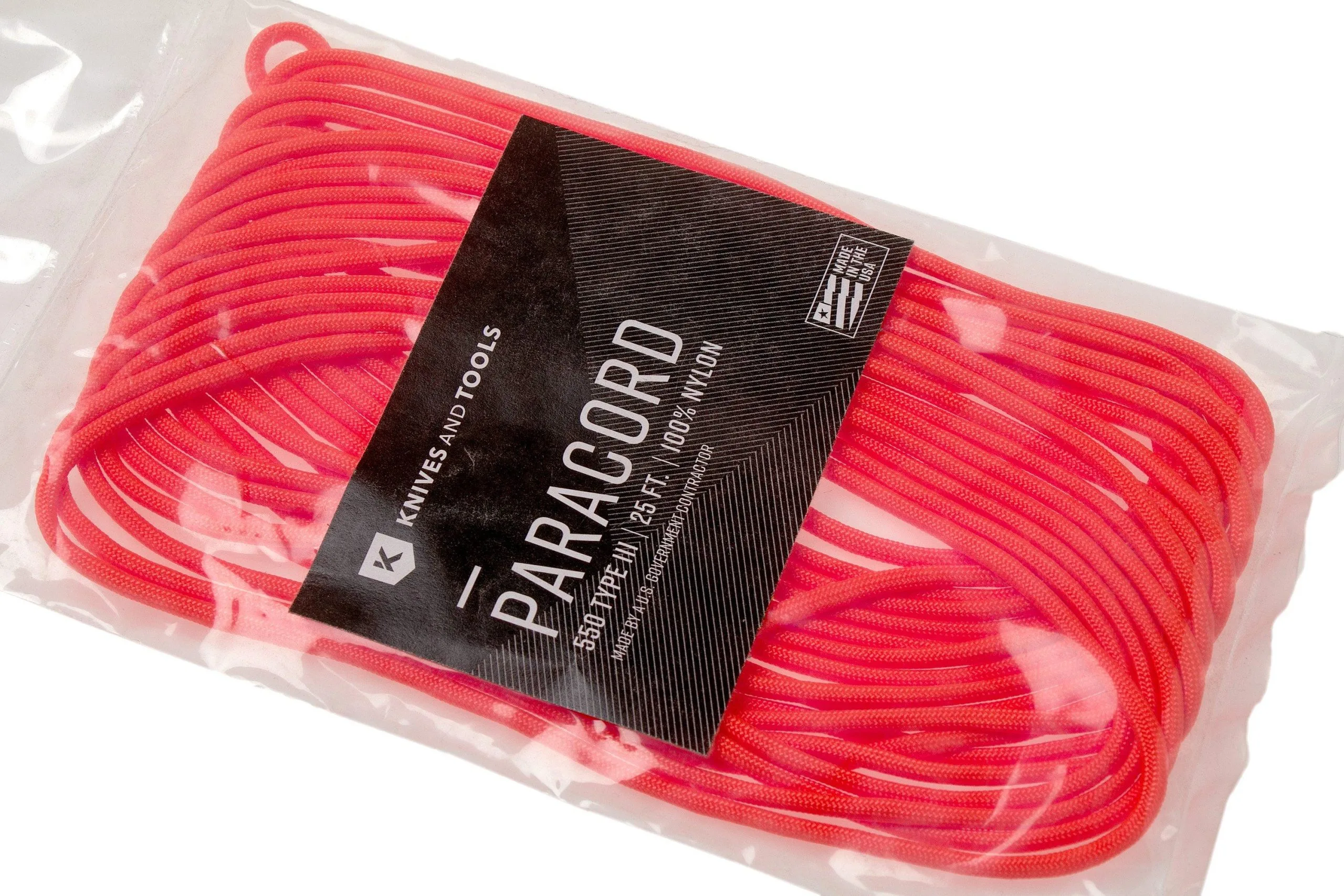 Knivesandtools 550 Paracord Type III, Colour: Neon Orange, 25 Ft (7.62 M) 5 Knivesandtools 550 Paracord Type III, Colour: Neon Orange, 25 Ft (7.62 M) - Billede 3