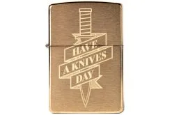 Knivesandtools Zippo Brass Brushed Knife, Bronze, Lighter -Camp Chefs Butik KTZPBRASSKNIFE 04 zippo knivesandtools