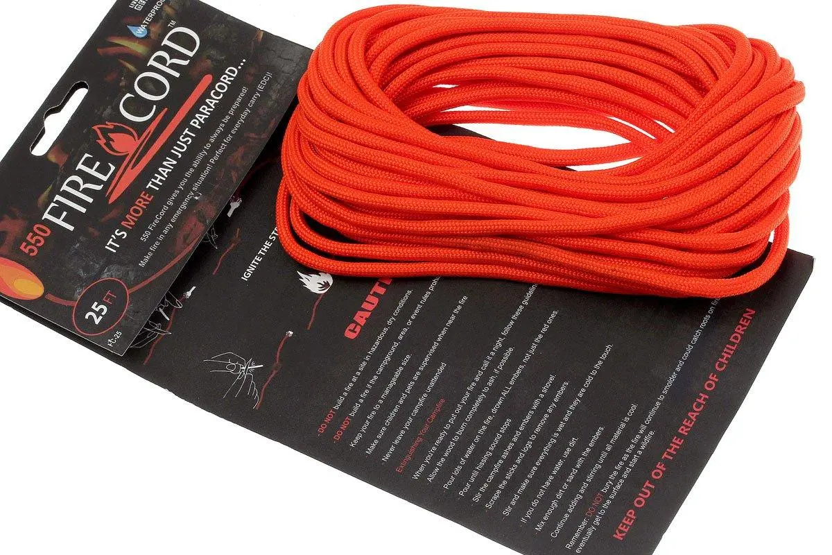 Live Fire Gear Live Fire Firecord 550 Paracord 25ft, Safety Orange 4 Live Fire Gear Live Fire Firecord 550 Paracord 25ft, Safety Orange - Billede 2