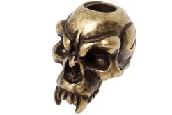 Schmuckatelli Fang Skull Bead Black Roman Brass Oxidized