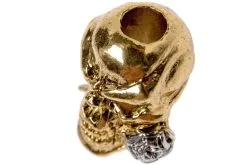 Schmuckatelli Rose Skull Bead 2-Tone Antique Gold/A.Rhodium -Camp Chefs Butik SER2AG AR 02 schmuckatelli