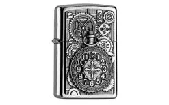 Zippo Steampunk Pocket Watch Emblem 2004742, Street Chrome, Lighter