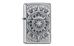 Zippo Compass Emblem 2005350, Brushed Chrome, Lighter