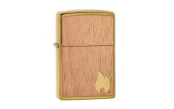 Zippo Woodchuck Mahogany Emblem Brushed Brass 29901-000002, Lighter