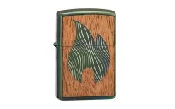 Zippo Woodchuck Mahogany Flame High Polish Green 49057-000002, Lighter