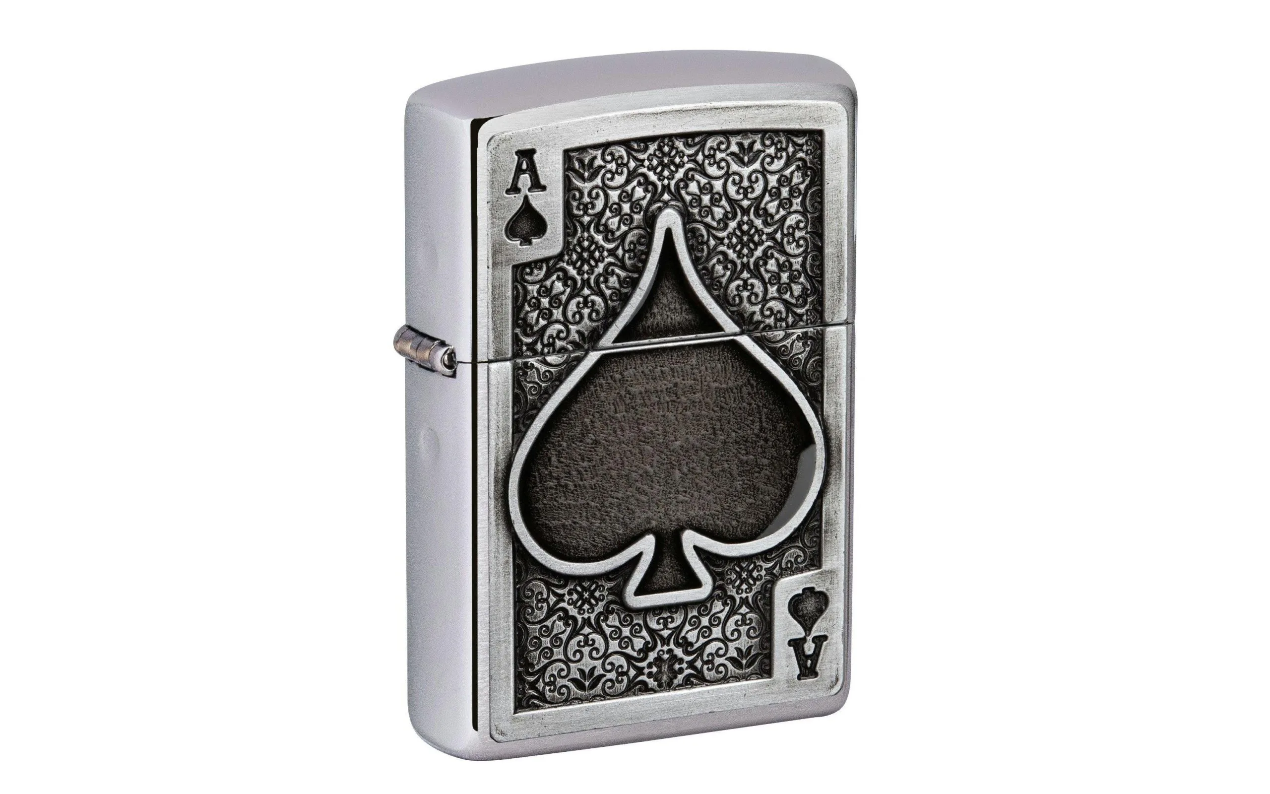Zippo Ace Of Spades Emblem 49637-000002, Brushed Chrome, Lighter 3 Zippo Ace Of Spades Emblem 49637-000002, Brushed Chrome, Lighter